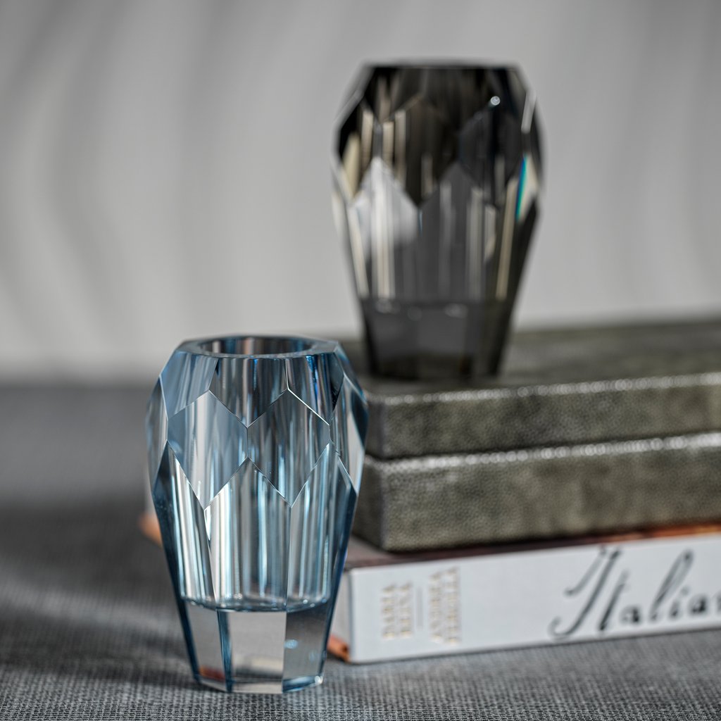 Veniza Cut Crystal Vase - 4 Colors - Vases by Carlyle Avenue