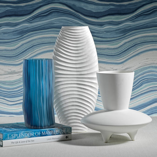 Pacific White Stoneware Vase - Vases by Carlyle Avenue
