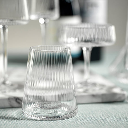 Fluted Textured All-Purpose Glass - Set of 4 - Drinkware by Carlyle Avenue