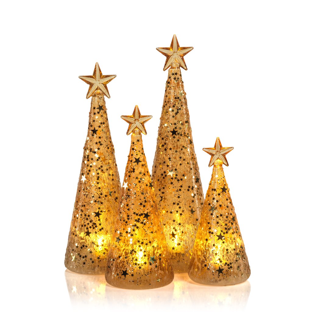Large Twinkle LED Deco Gold Tree - Seasonal & Holiday Decorations by Carlyle Avenue