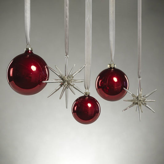 Glass 3D Snowflake - Clear and Silver - Ornaments by Carlyle Avenue