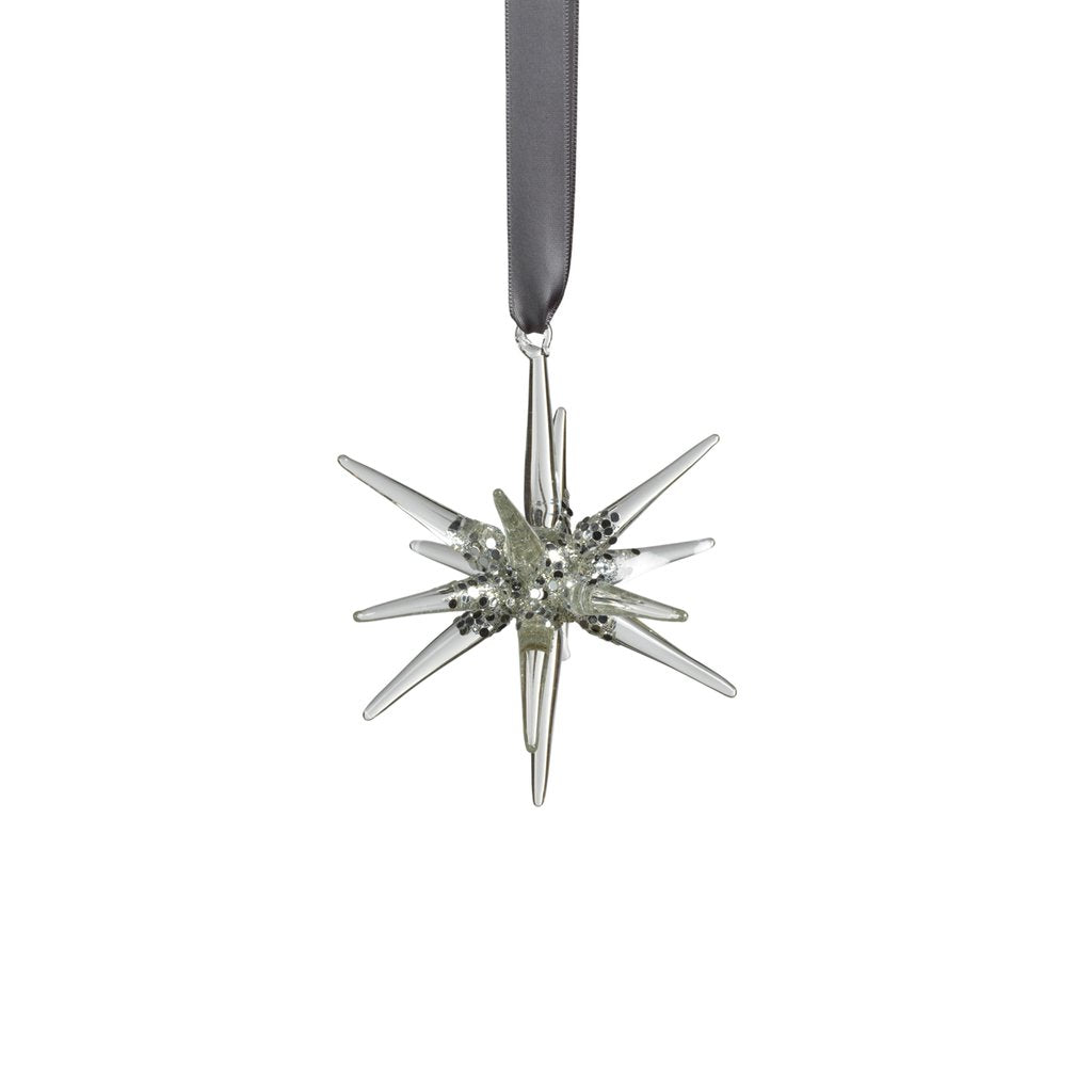 Glass 3D Snowflake - Clear and Silver - Ornaments by Carlyle Avenue