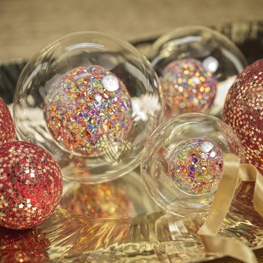 Double Glass Sequin Ball Ornament - Multicolored - Ornaments by Carlyle Avenue