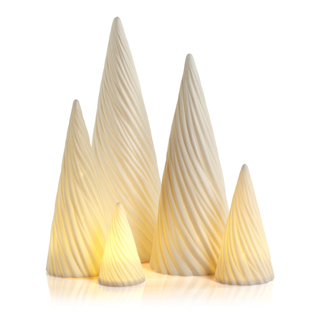 White Spiral Porcelain LED Tree - Christmas Decor by Carlyle Avenue