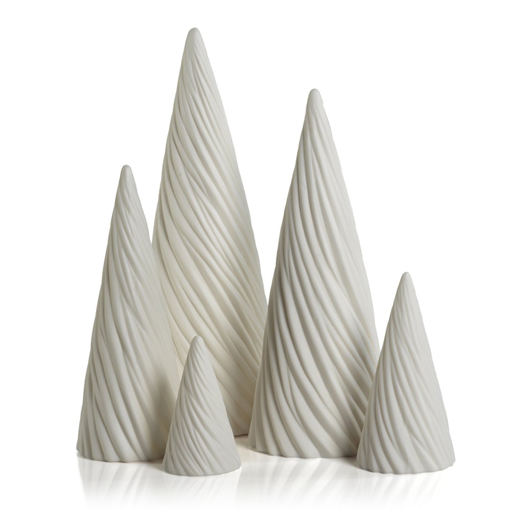 White Spiral Porcelain LED Tree - Christmas Decor by Carlyle Avenue