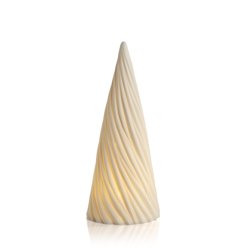 White Spiral Porcelain LED Tree - Christmas Decor by Carlyle Avenue