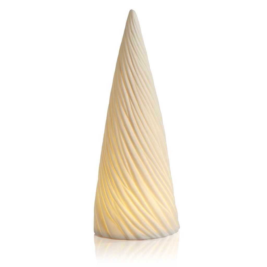 White Spiral Porcelain LED Tree - Christmas Decor by Carlyle Avenue