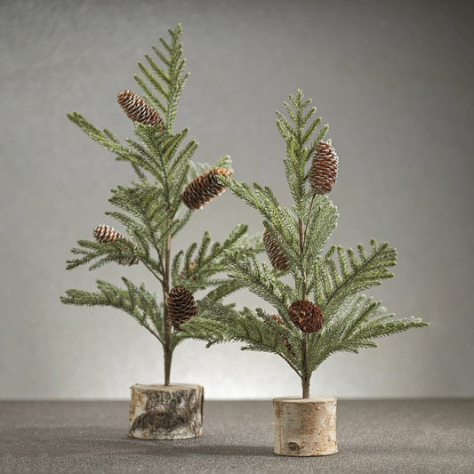 Spruce Tree with Small Pine Cones on Birch Base - Seasonal & Holiday Decorations by Carlyle Avenue