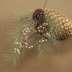 Needle Pine Tree w/Glitter Pinecone Pick - Holiday Decor by Carlyle Avenue