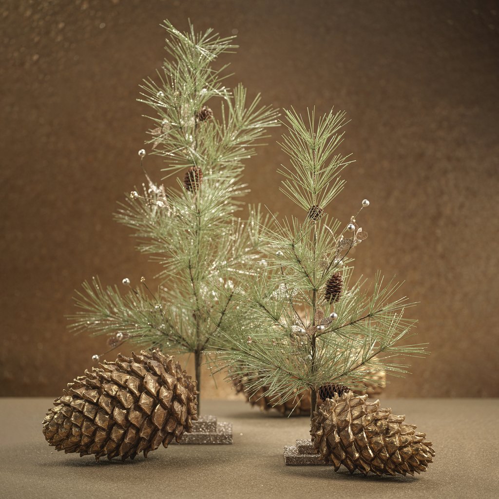Needle Pine Tree with Small Pine Cones - Holiday Decor by Carlyle Avenue