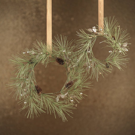 Needle Pine Tree w/Glitter & Pinecone Wreath - Wreaths & Garlands by Carlyle Avenue