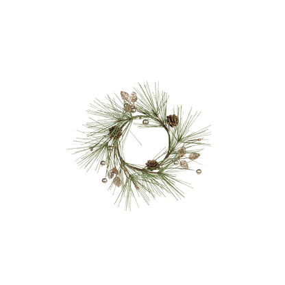 Needle Pine Tree w/Glitter & Pinecone Wreath - Wreaths & Garlands by Carlyle Avenue