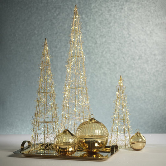 Gold Holiday Wire LED Tree - Christmas Trees by Carlyle Avenue