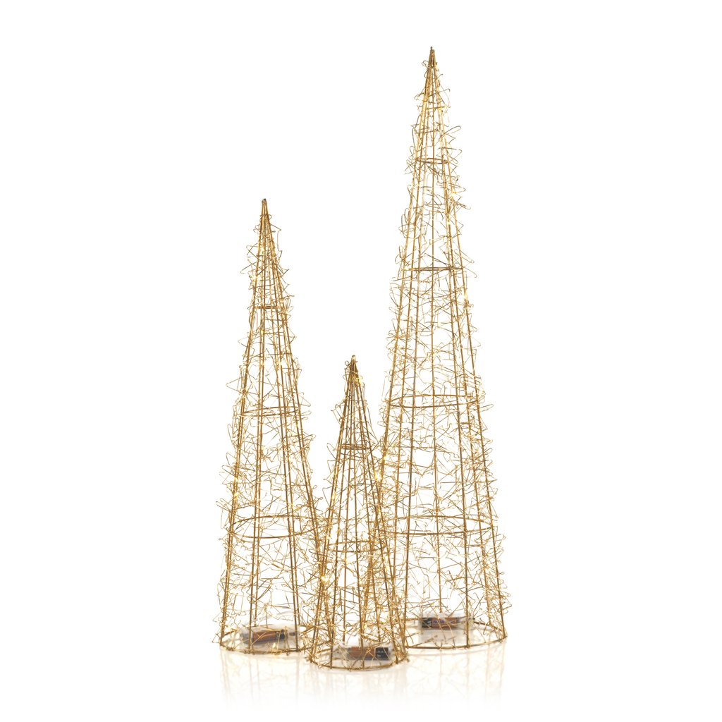 Gold Holiday Wire LED Tree - Christmas Trees by Carlyle Avenue