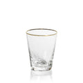 Negroni Hammered Tapered Glasses - Clear with Gold Rim - Glassware by Carlyle Avenue