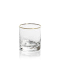 Negroni Hammered Glasses - Clear with Gold Rim - Glassware by Carlyle Avenue