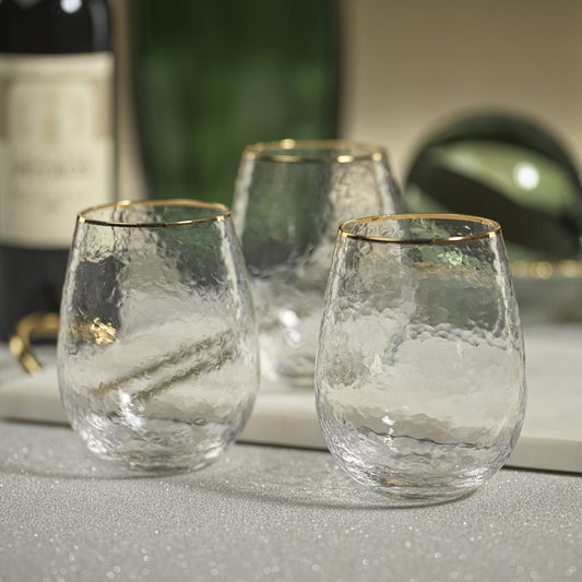 Negroni Hammered Stemless Glass - Set of 4 - Glassware by Carlyle Avenue