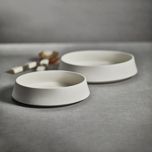 Solana Ceramic Service Bowl - White - Bowls by Carlyle Avenue