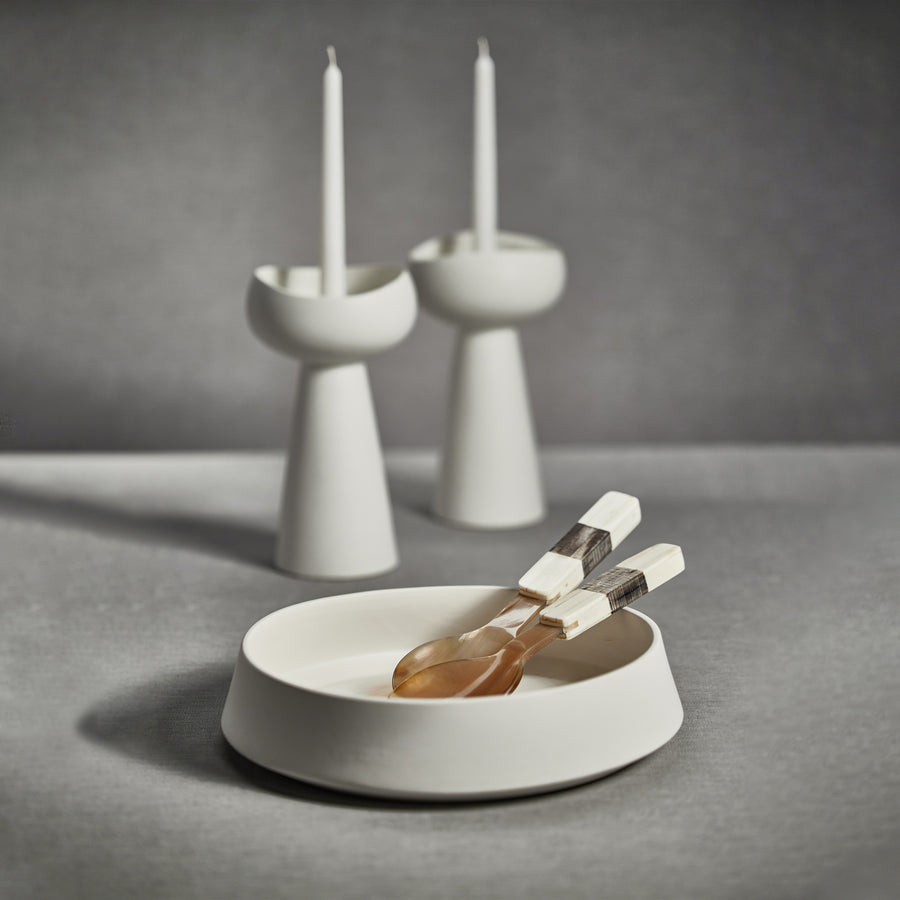 Solana Ceramic Service Bowl - White - Bowls by Carlyle Avenue