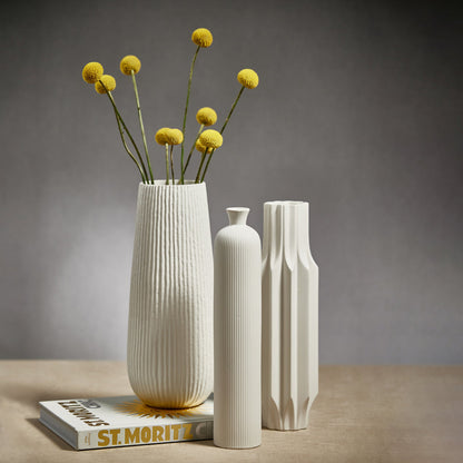 White Tall Ceramic Vase - Vases by Carlyle Avenue