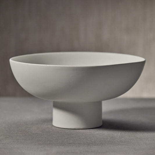 Côte d'Ivoire White Ceramic Footed Bowl - Decorative Bowls by Carlyle Avenue