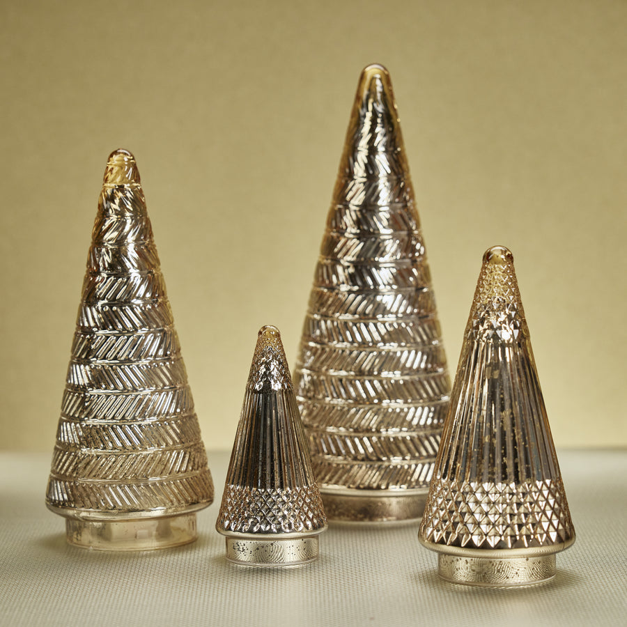 Siberian Antique Glass LED Tree - Gold - Seasonal & Holiday Decorations by Carlyle Avenue