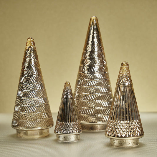 Siberian Antique Glass LED Tree - Gold - Seasonal & Holiday Decorations by Carlyle Avenue