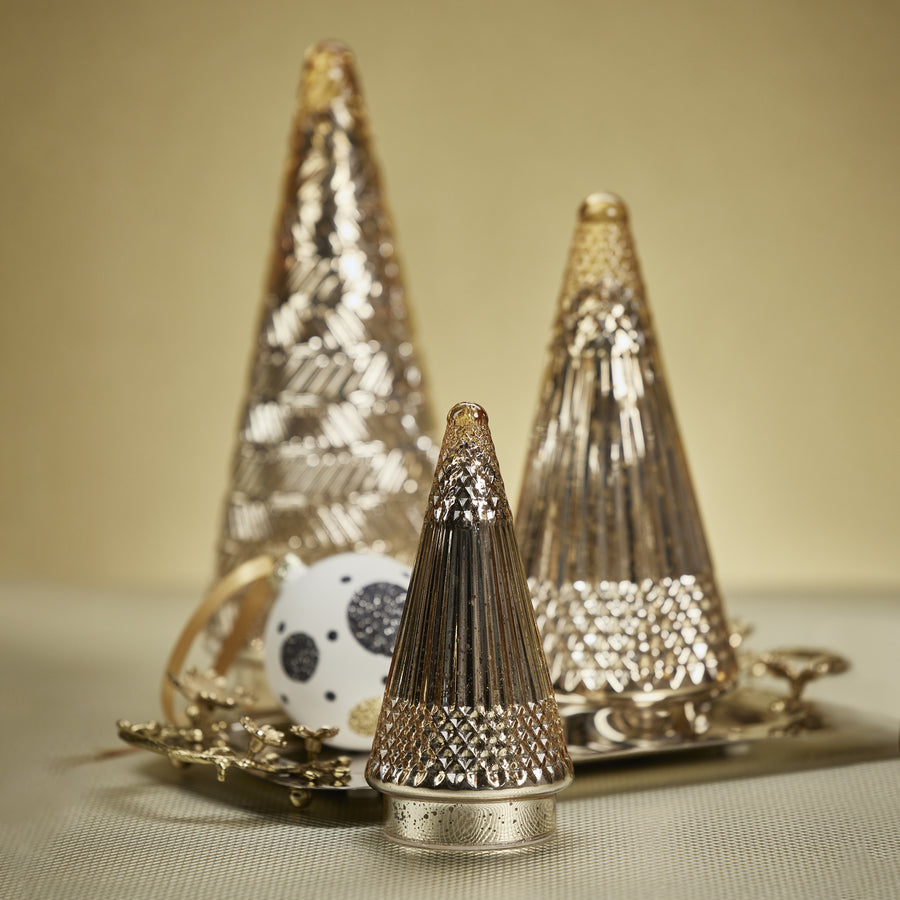 Siberian Antique Glass LED Tree - Gold - Seasonal & Holiday Decorations by Carlyle Avenue