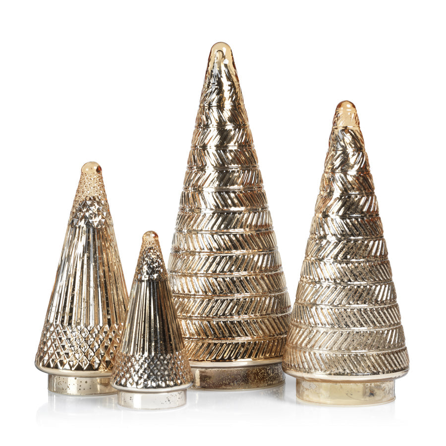 Siberian Antique Glass LED Tree - Gold - Seasonal & Holiday Decorations by Carlyle Avenue