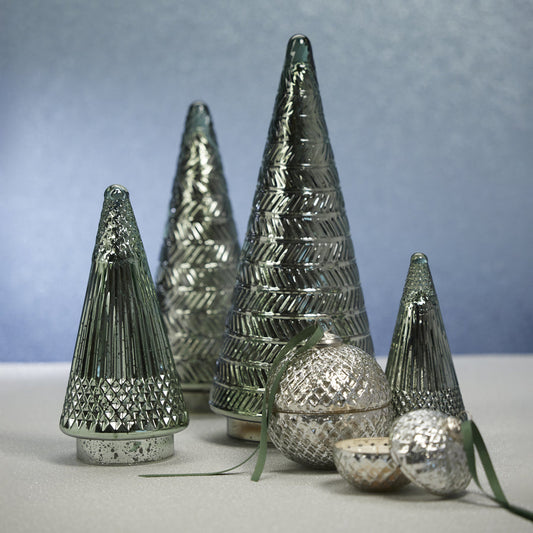 Siberian Antique Glass LED Tree - Green - Seasonal & Holiday Decorations by Carlyle Avenue