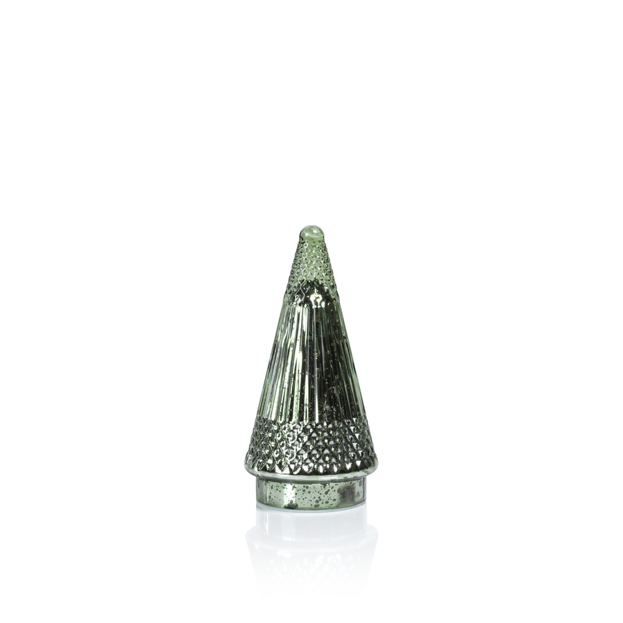 Siberian Antique Glass LED Tree - Green - Seasonal & Holiday Decorations by Carlyle Avenue