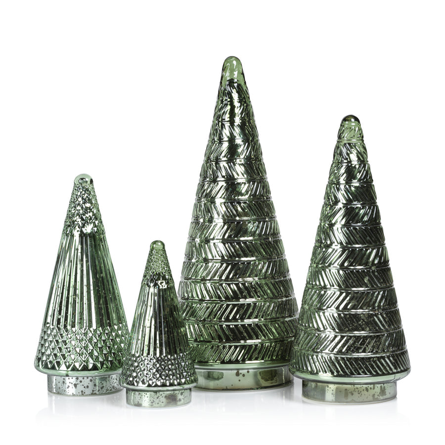 Siberian Antique Glass LED Tree - Green - Seasonal & Holiday Decorations by Carlyle Avenue
