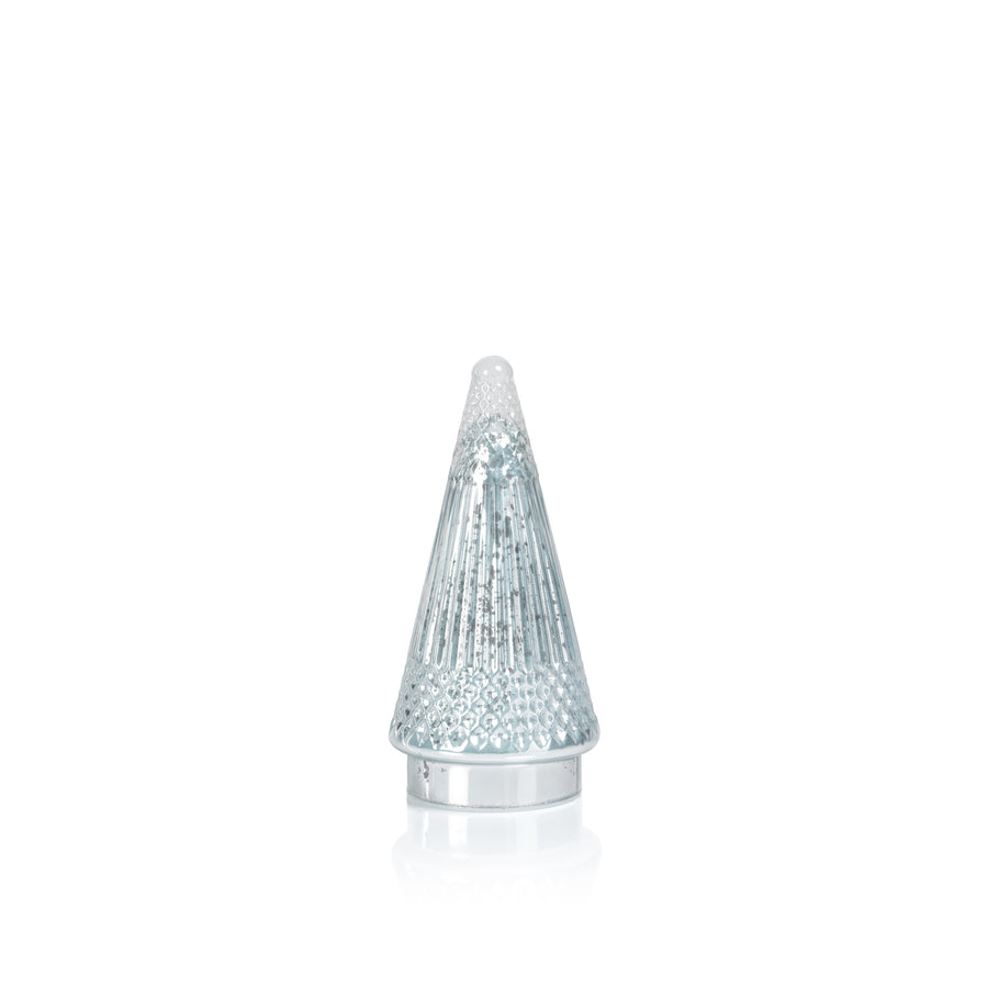 Siberian Antique Glass LED Tree - White Silver - Seasonal & Holiday Decorations by Carlyle Avenue