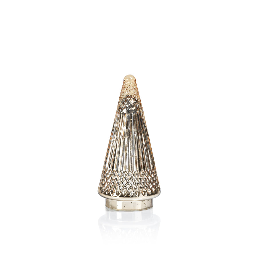 Siberian Antique Glass LED Tree - Gold - Seasonal & Holiday Decorations by Carlyle Avenue