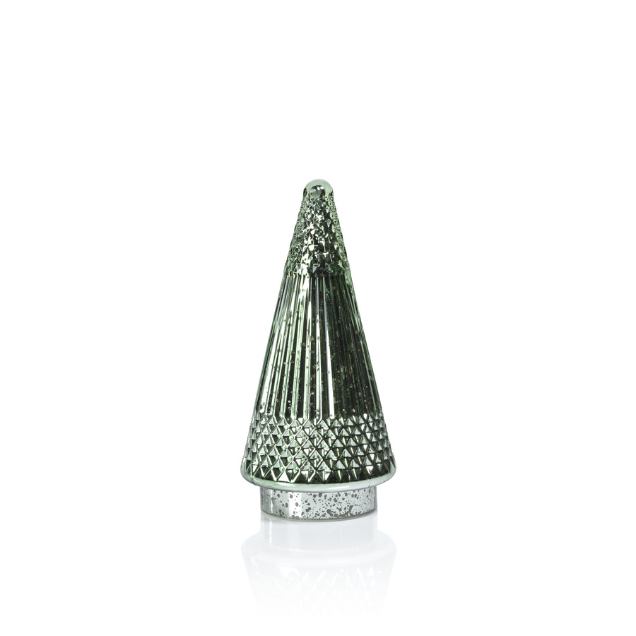 Siberian Antique Glass LED Tree - Green - Seasonal & Holiday Decorations by Carlyle Avenue