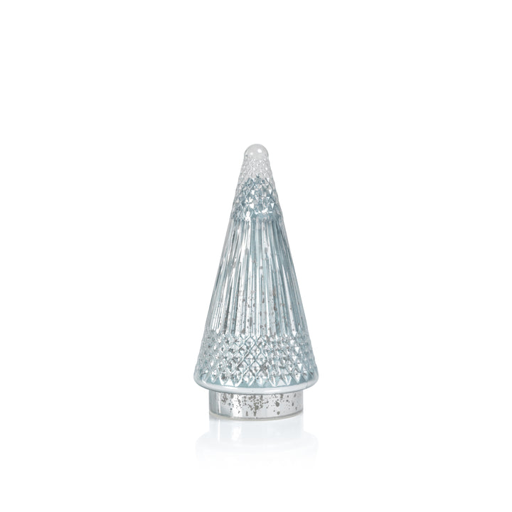 Siberian Antique Glass LED Tree - White Silver - Seasonal & Holiday Decorations by Carlyle Avenue