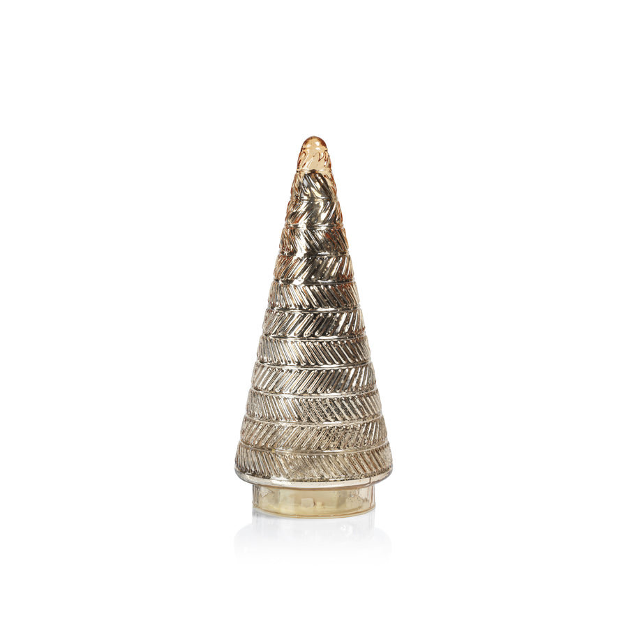 Siberian Antique Glass LED Tree - Gold - Seasonal & Holiday Decorations by Carlyle Avenue