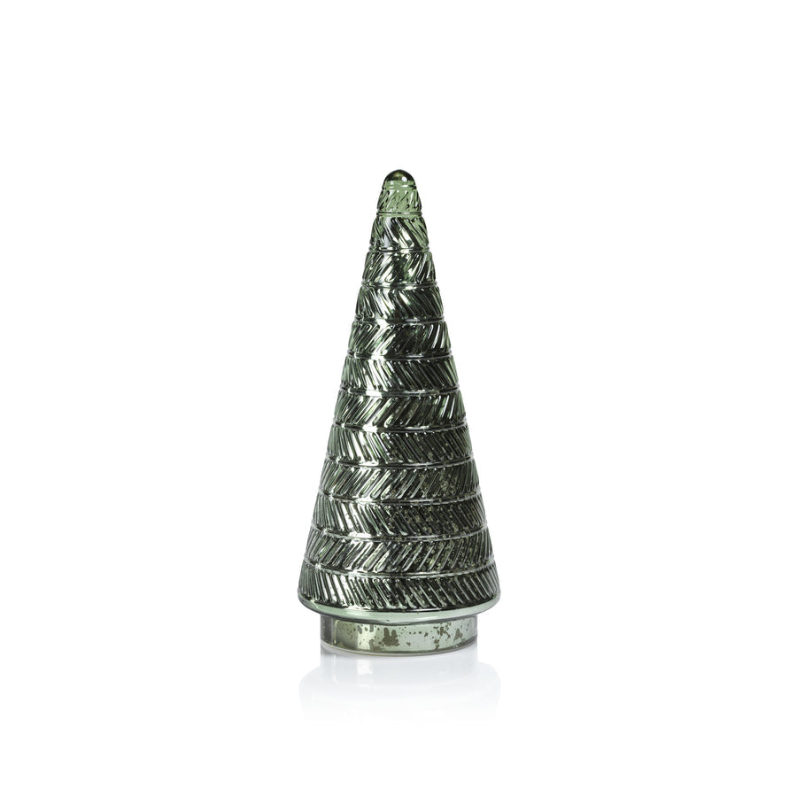Siberian Antique Glass LED Tree - Green - Seasonal & Holiday Decorations by Carlyle Avenue