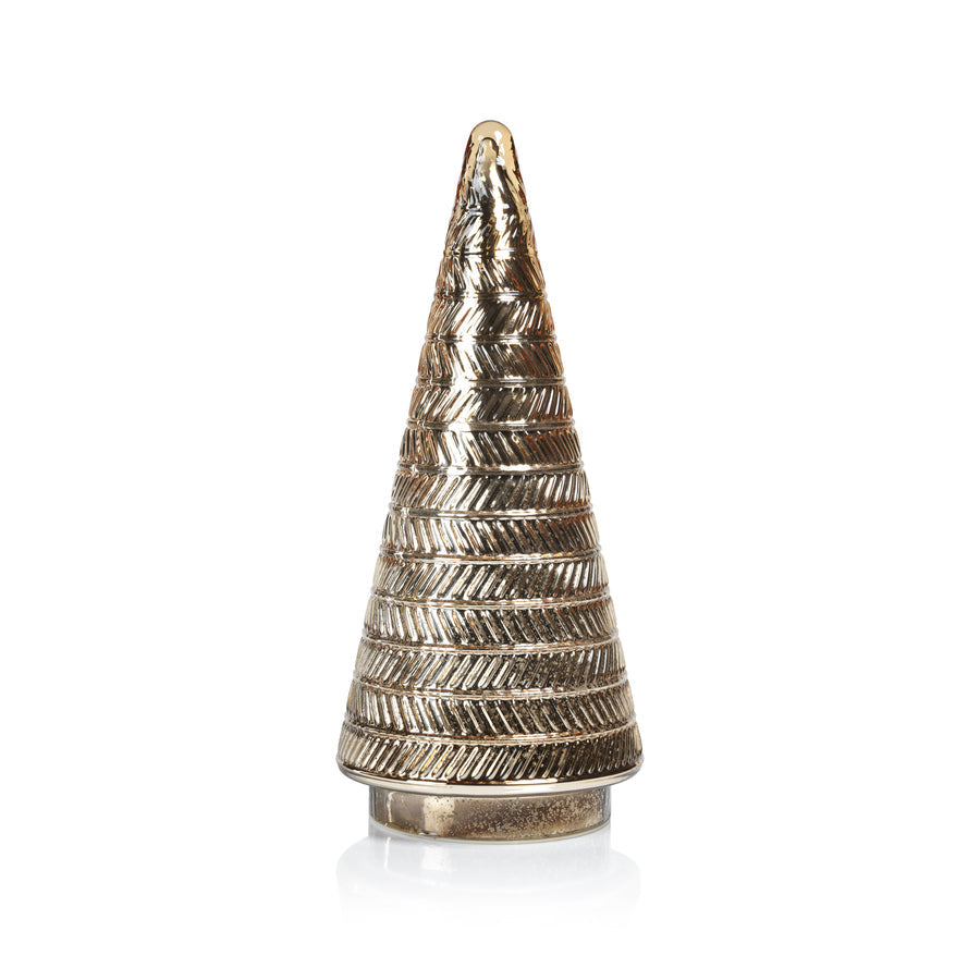 Siberian Antique Glass LED Tree - Gold - Seasonal & Holiday Decorations by Carlyle Avenue