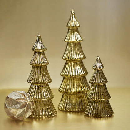 LED Ribbed Antique Tree - Gold - Seasonal & Holiday Decorations by Carlyle Avenue