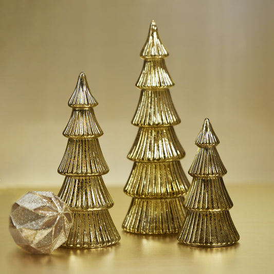 LED Ribbed Antique Tree - Gold - Seasonal & Holiday Decorations by Carlyle Avenue