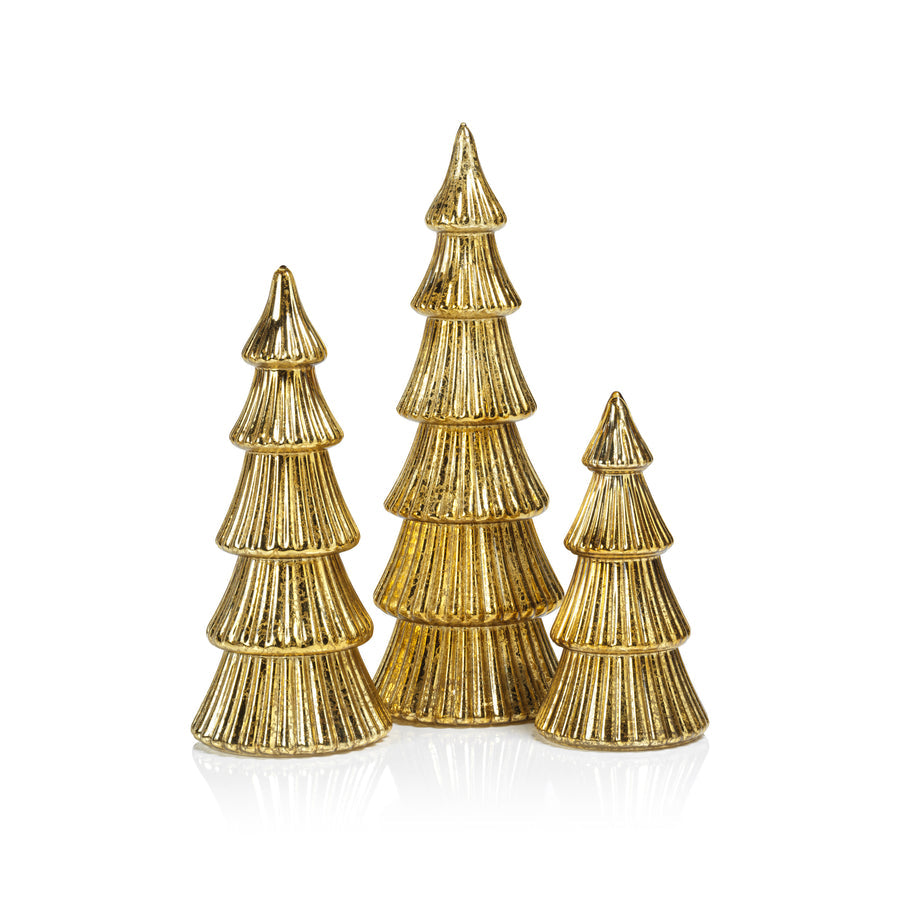 LED Ribbed Antique Tree - Gold - Seasonal & Holiday Decorations by Carlyle Avenue