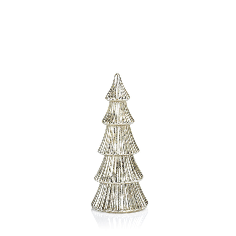 LED Ribbed Antique Tree - Silver - Christmas Decor by Carlyle Avenue