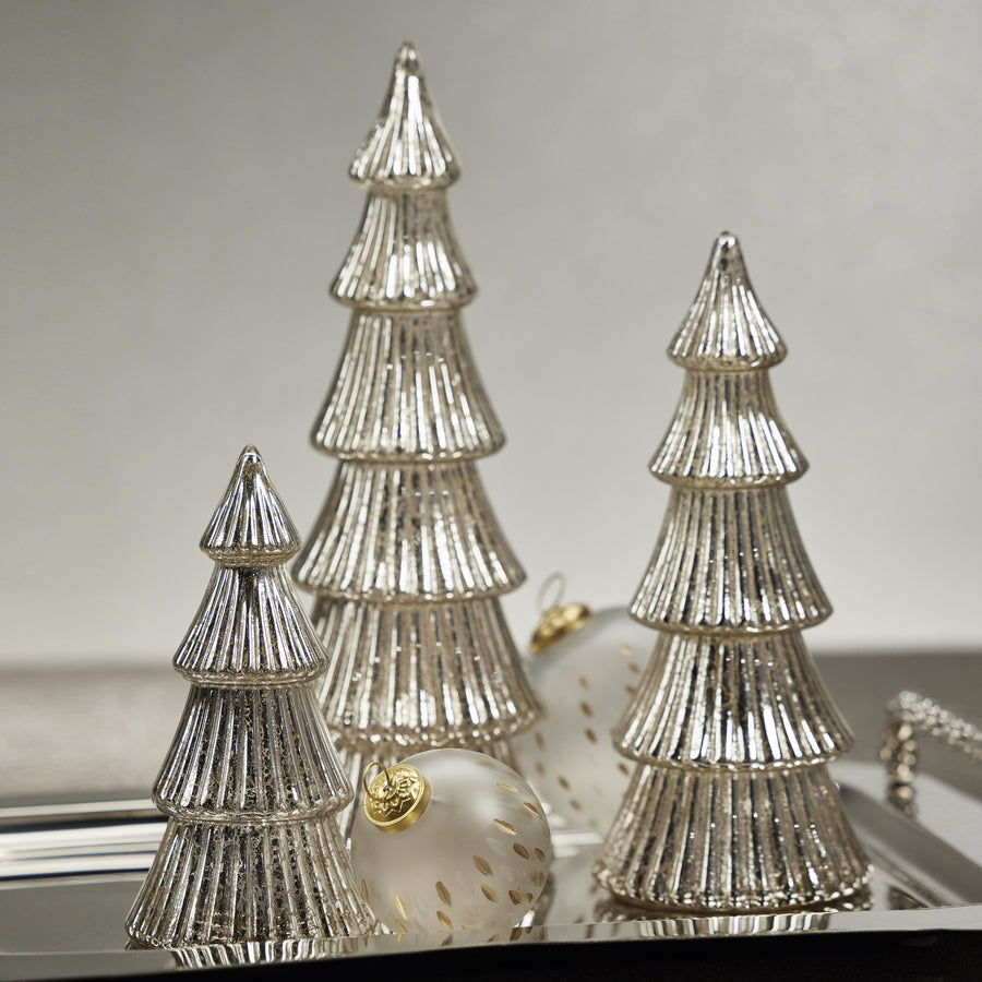 LED Ribbed Antique Tree - Silver - Holiday Decor by Carlyle Avenue