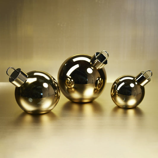 LED Metallic Glass Oversized Ornament Ball - Gold - Holiday Ornaments by Carlyle Avenue