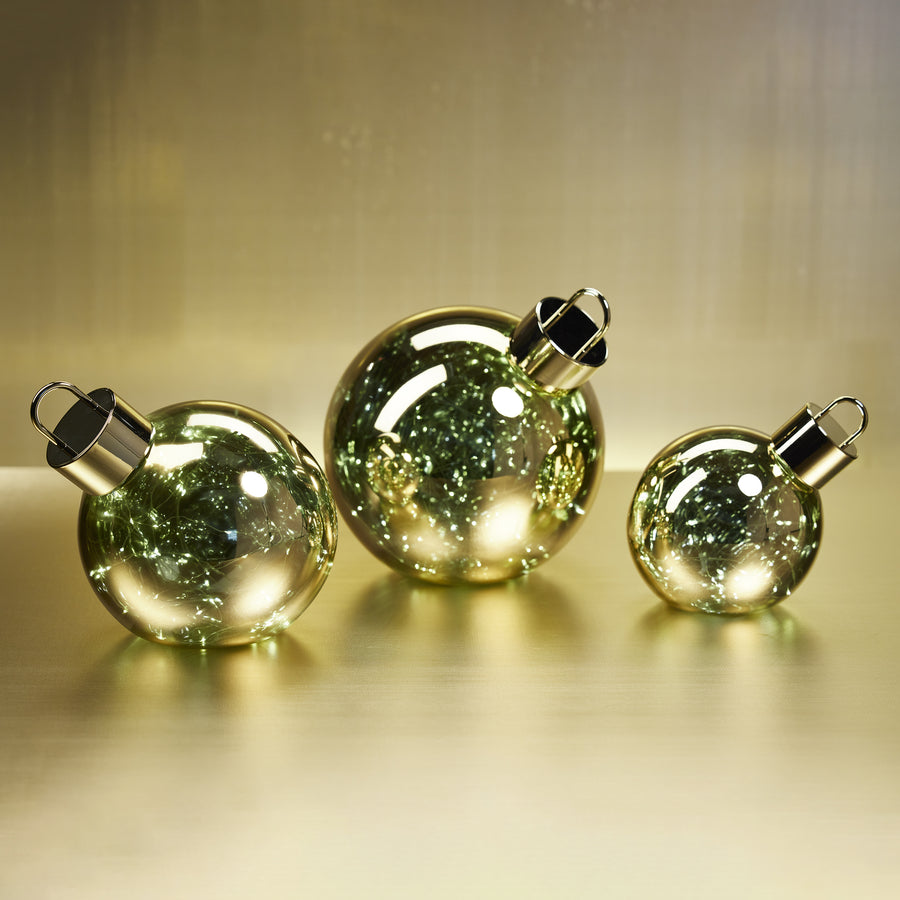 LED Metallic Glass Oversized Ornament Ball - Gold - Holiday Ornaments by Carlyle Avenue
