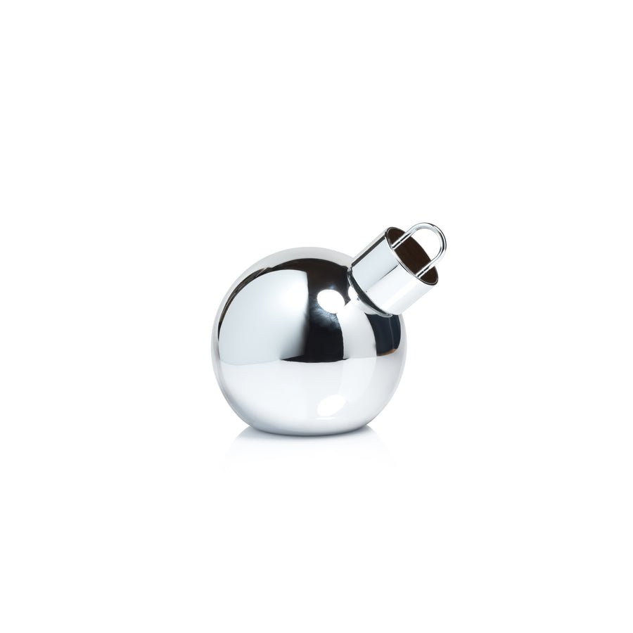 LED Metallic Glass Oversized Ornament Ball - Silver - Holiday Ornaments by Carlyle Avenue