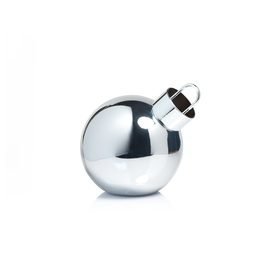 LED Metallic Glass Oversized Ornament Ball - Silver - Holiday Ornaments by Carlyle Avenue