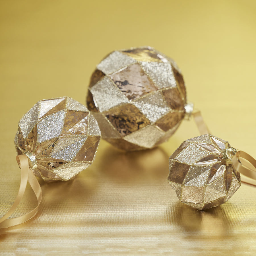 Gold Blush Harlequin Glass Ornament - Ornaments by Carlyle Avenue