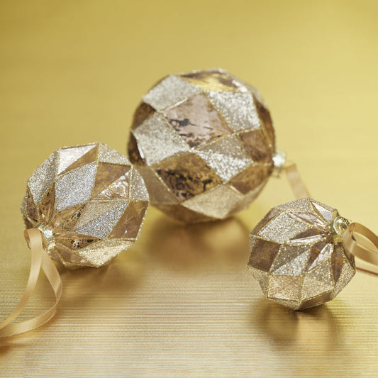 Gold Blush Harlequin Glass Ornament - Ornaments by Carlyle Avenue